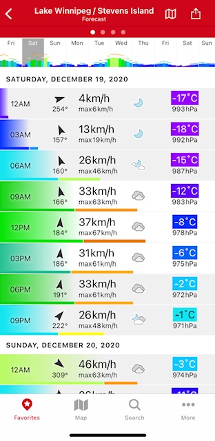 Wind Forecast for Lake Winnipeg | Windfinder